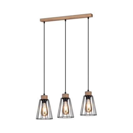 Spot-Light - Lámpara colgante ORAZIO 3xE27/60W/230V roble