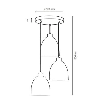 Lámpara colgante AURA 3xE27/60W/230V haya