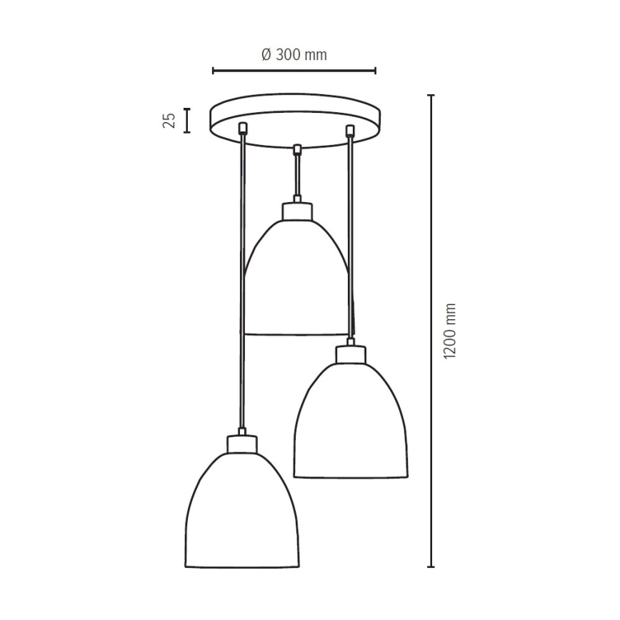 Lámpara colgante AURA 3xE27/60W/230V haya
