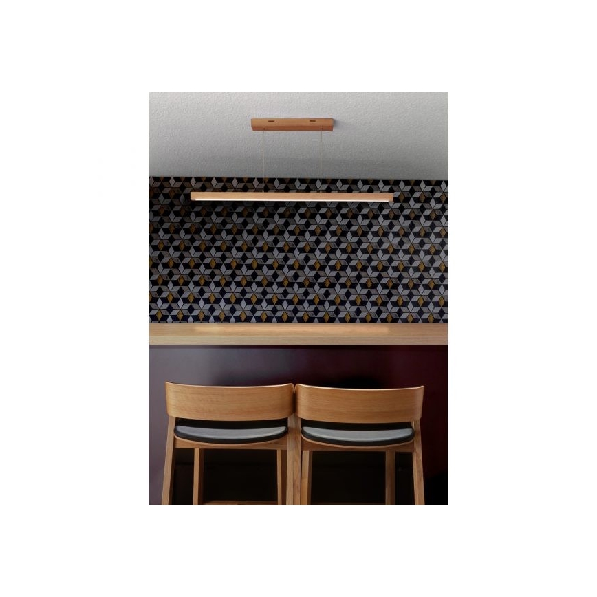 Lámpara colgante LED regulable con cable SMAL LED/18W/230V, acabado roble