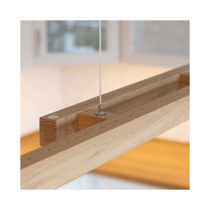 Lámpara colgante LED regulable con cable SMAL 2xLED/22,5W/230V 2700/4000/6500K roble