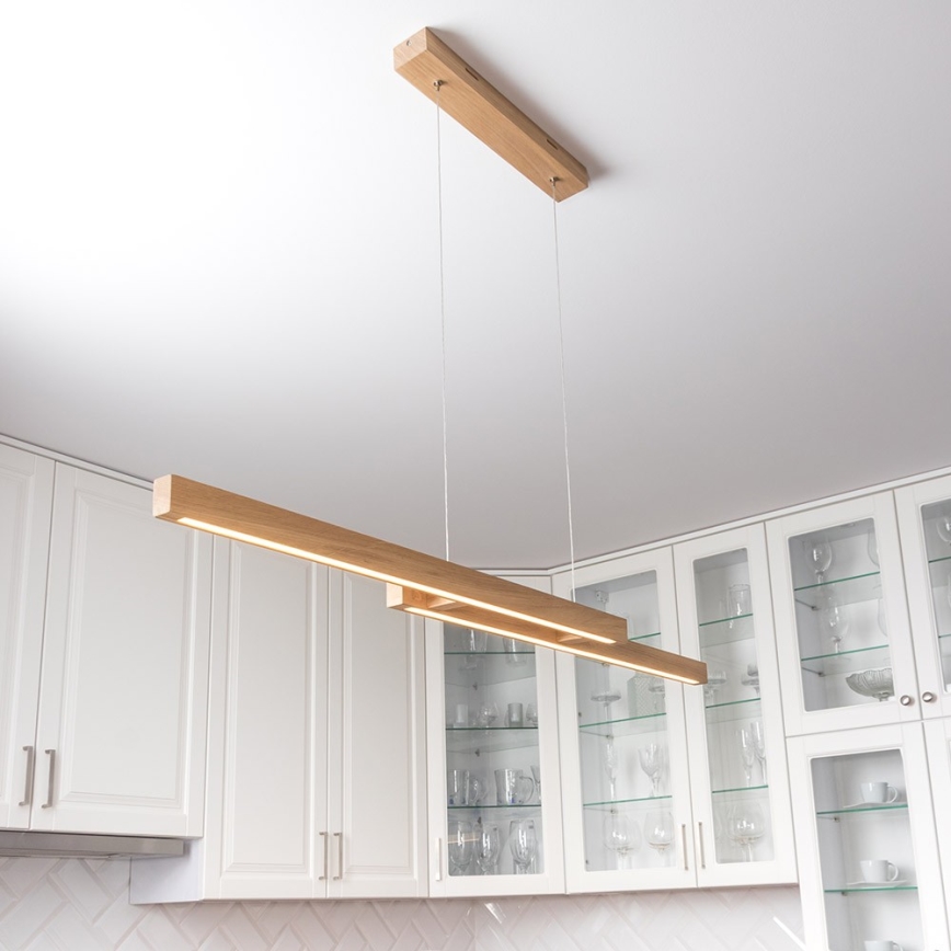 Lámpara de araña LED regulable SMAL 2xLED/22,5W/230V roble