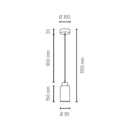 Lámpara colgante BOSCO 1xE27/60W/230V roble