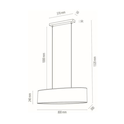 Lámpara colgante DOVE 2xE27/40W/230V roble