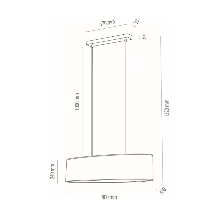 Lámpara colgante DOVE 2xE27/40W/230V roble