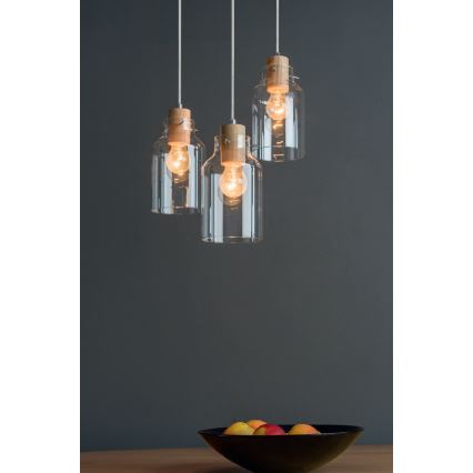 Lámpara colgante ALESSANDRO 1xE27/60W/230V roble
