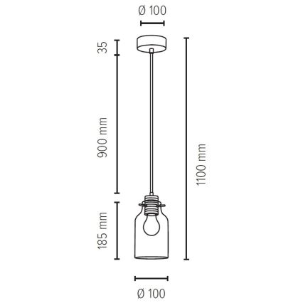 Lámpara colgante ALESSANDRO 1xE27/60W/230V roble