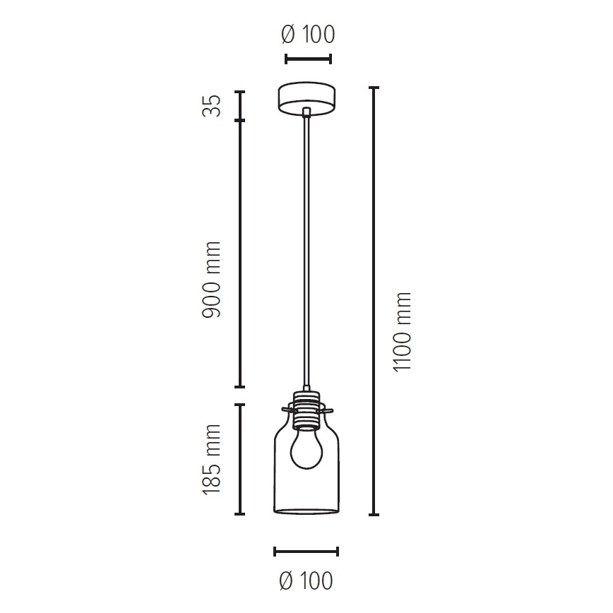 Lámpara colgante ALESSANDRO 1xE27/60W/230V roble