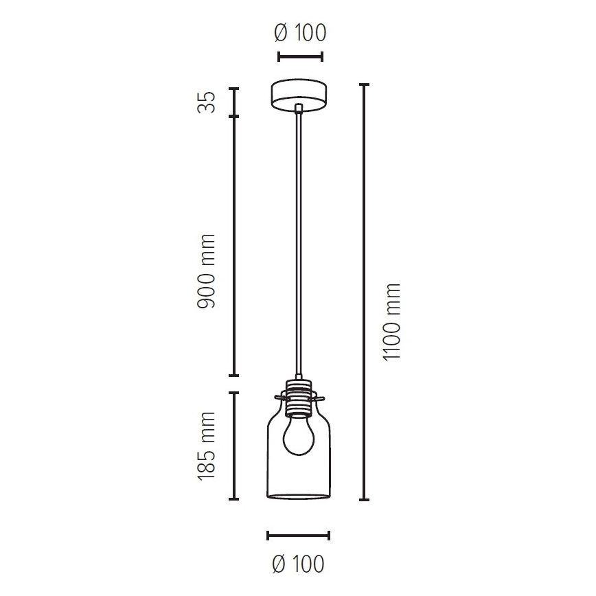 Lámpara colgante ALESSANDRO 1xE27/60W/230V haya