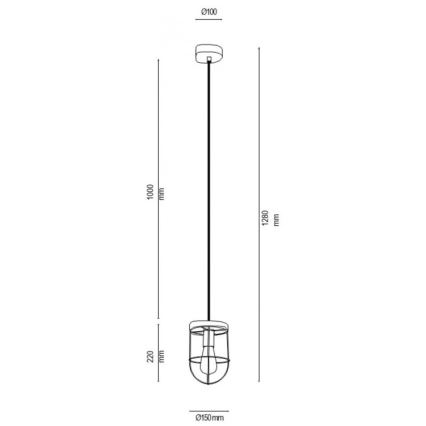Lámpara colgante NETUNO 1xE27/60W/230V roble