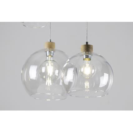 Lámpara colgante LAGUNA 1xE27/60W/230V roble