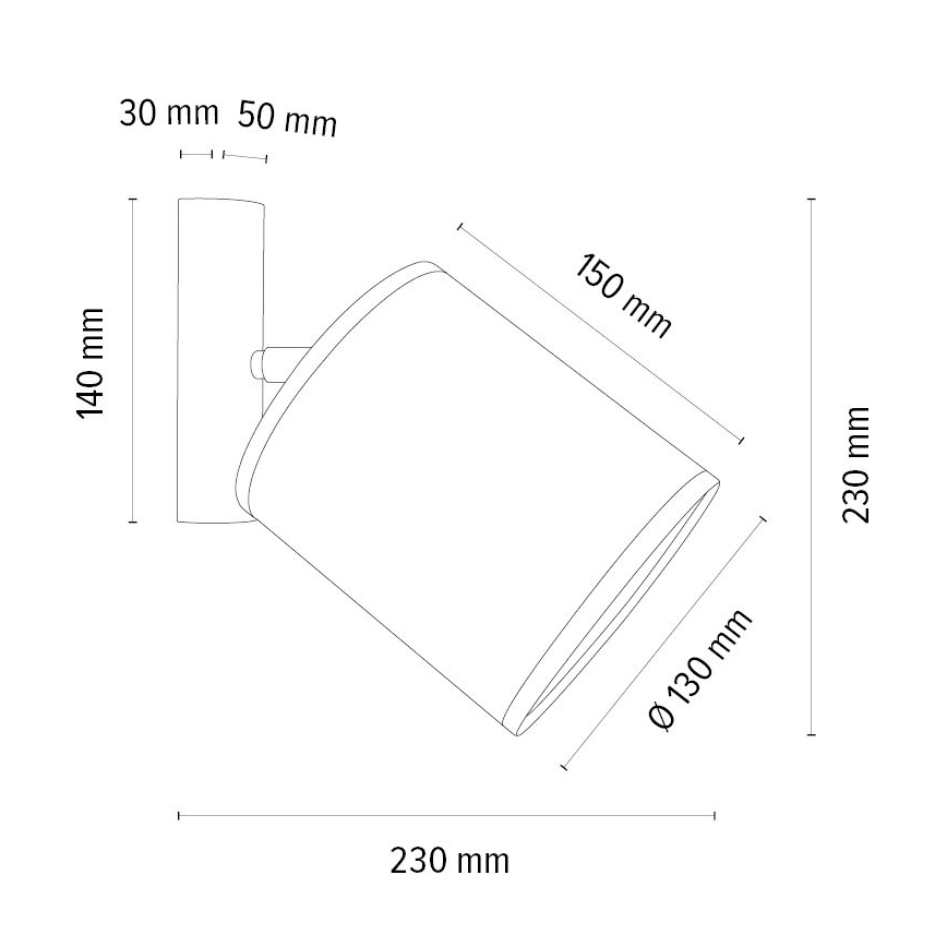 Foco de pared BENITA 1xE27/25W/230V marrón/roble