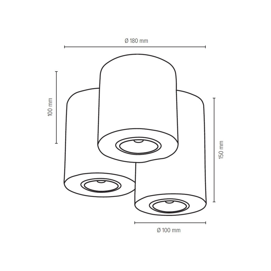 Lámpara de techo WOODDREAM 3xGU10/6W/230V roble