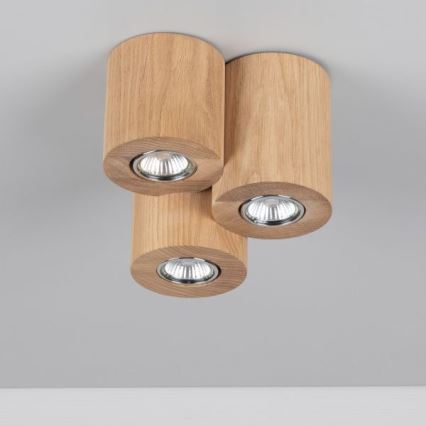 Plafón WOODDREAM 3xGU10/6W/230V roble