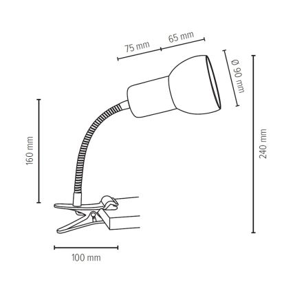 Lámpara con clip SVENDA 1xE27/60W/230V roble