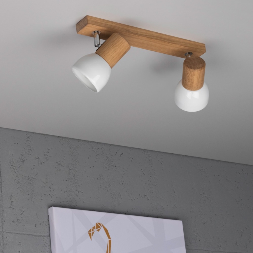 Foco SVENDA 2xE27/60W/230V roble