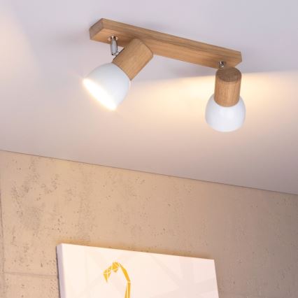 Foco SVENDA 2xE27/60W/230V roble