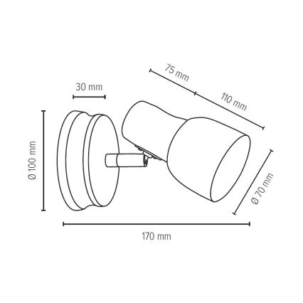 Foco de pared SVANTJE 1xE14/40W/230V haya