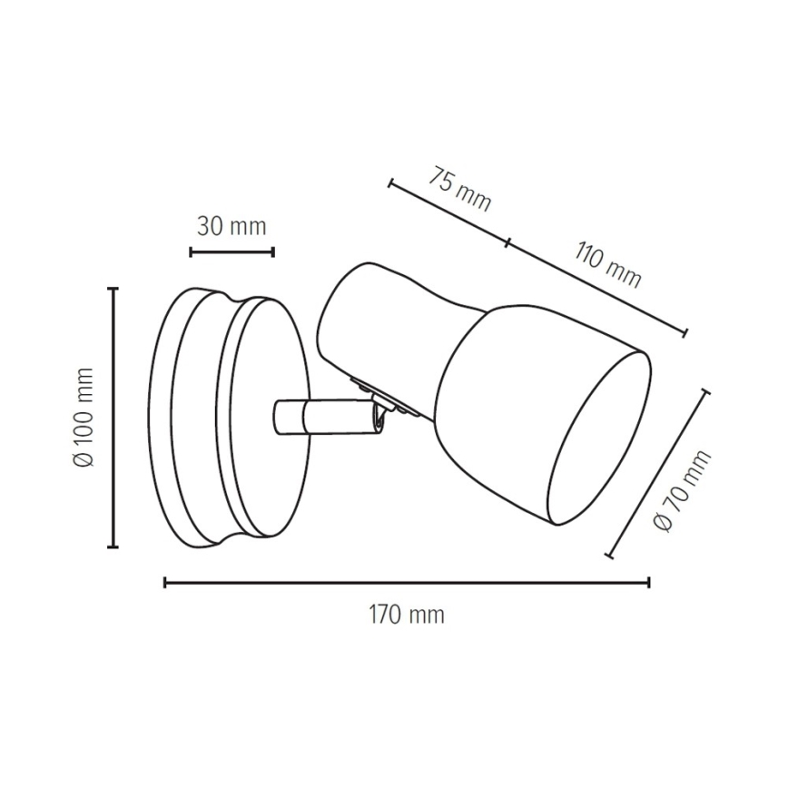 Foco de pared SVANTJE 1xE14/40W/230V haya