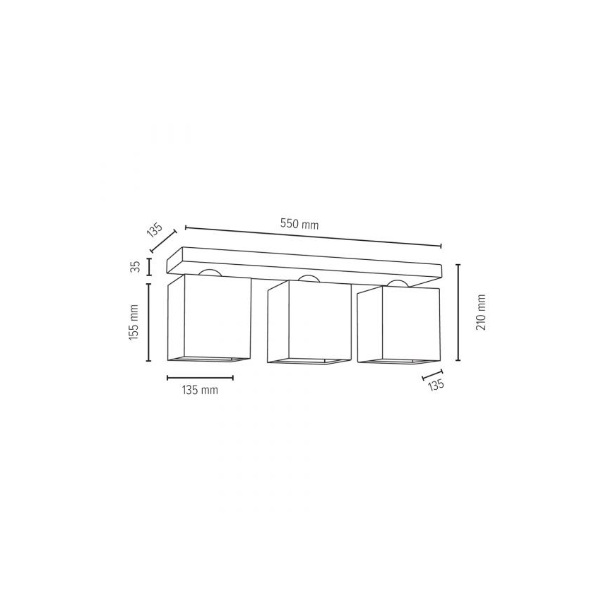 Plafón GREAT 3xE27/25W/230V - certificado FSC