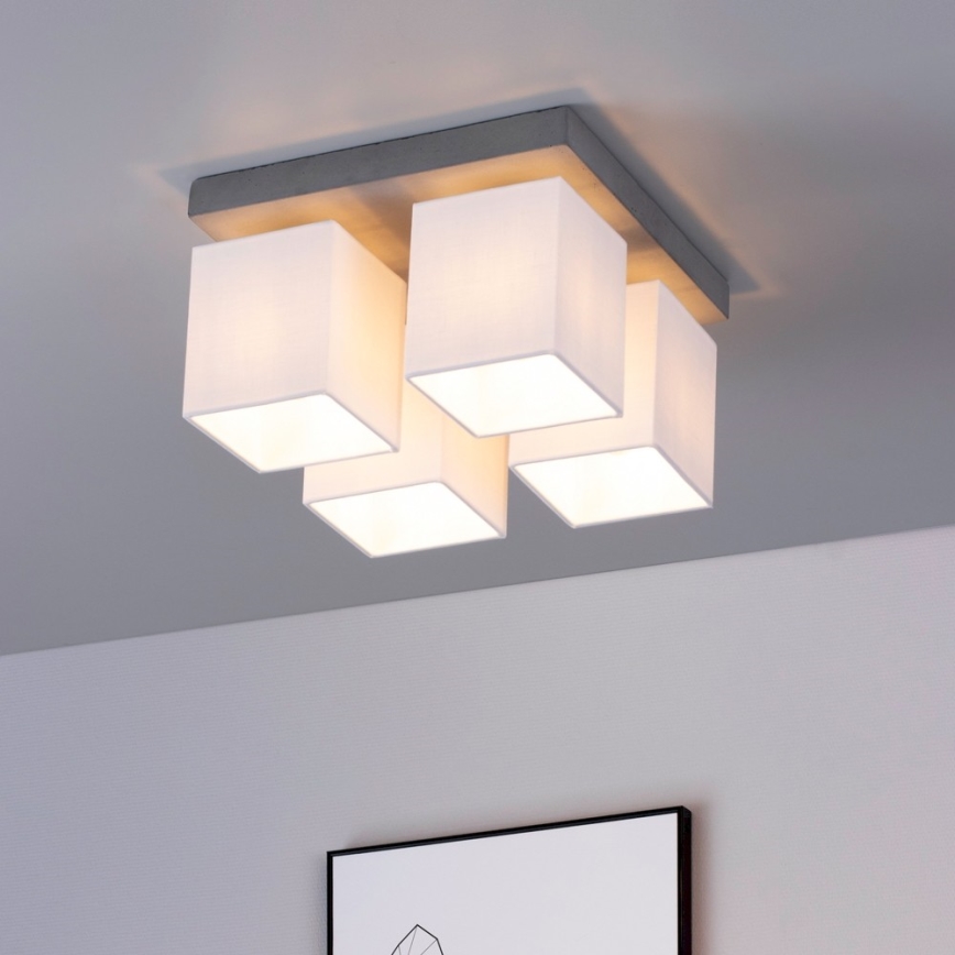 Lámpara de techo GREAT 4xE27/25W/230V hormigón