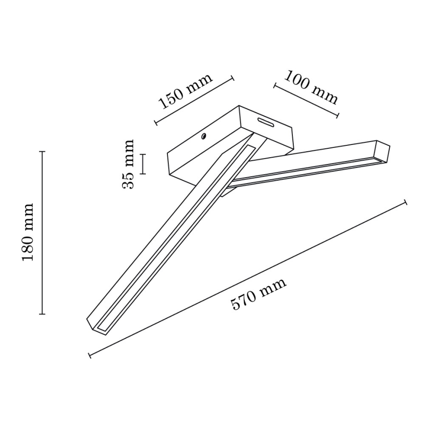 Lámpara de techo LED LINUS 2xLED/4,5W/230V roble mate