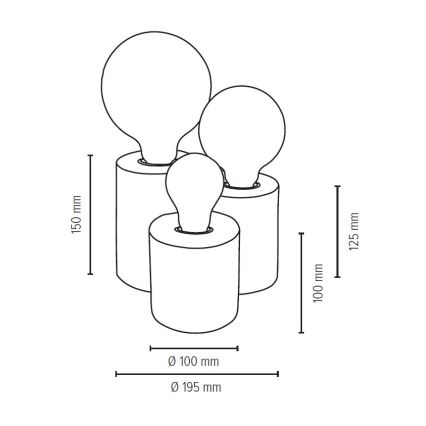 Lámpara de mesa VINCENT 3xE27/15W/230V roble