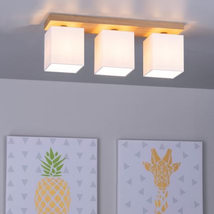 Plafón INGER 3xE27/25W/230V roble