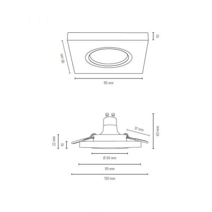 Lámpara empotrable LED VITAR 1xGU10/5W/230V CRI 90 roble