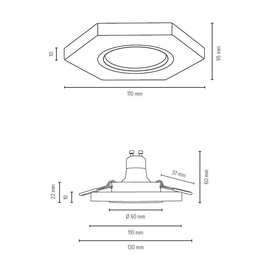 Lámpara empotrable LED VITAR 1xGU10/5W/230V CRI 90 haya