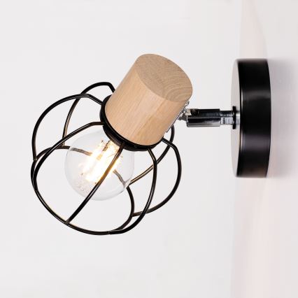 Foco de pared PHIPHI 1xE27/60W/230V roble