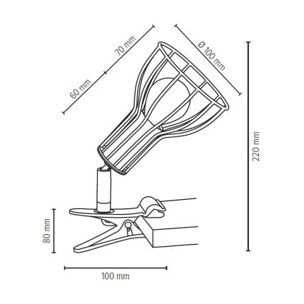 Lámpara con clip MEGAN 1xE14/40W/230V – Certificado FSC