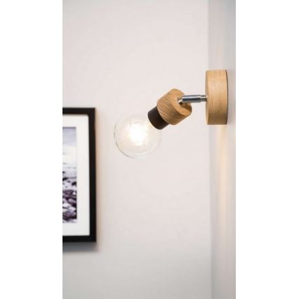 Foco de pared MARJOLAINE 1xE27/25W/230V roble