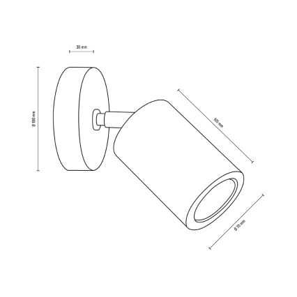 Foco LED de pared MATTI 1xGU10/5W/230V roble