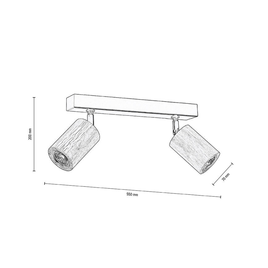 Foco LED de techo MATTI 2xGU10/5W/230V roble