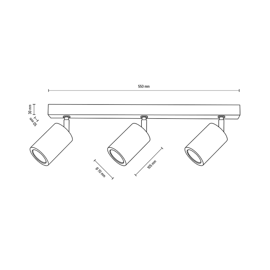 Foco LED de techo MATTI 3xGU10/5W/230V roble