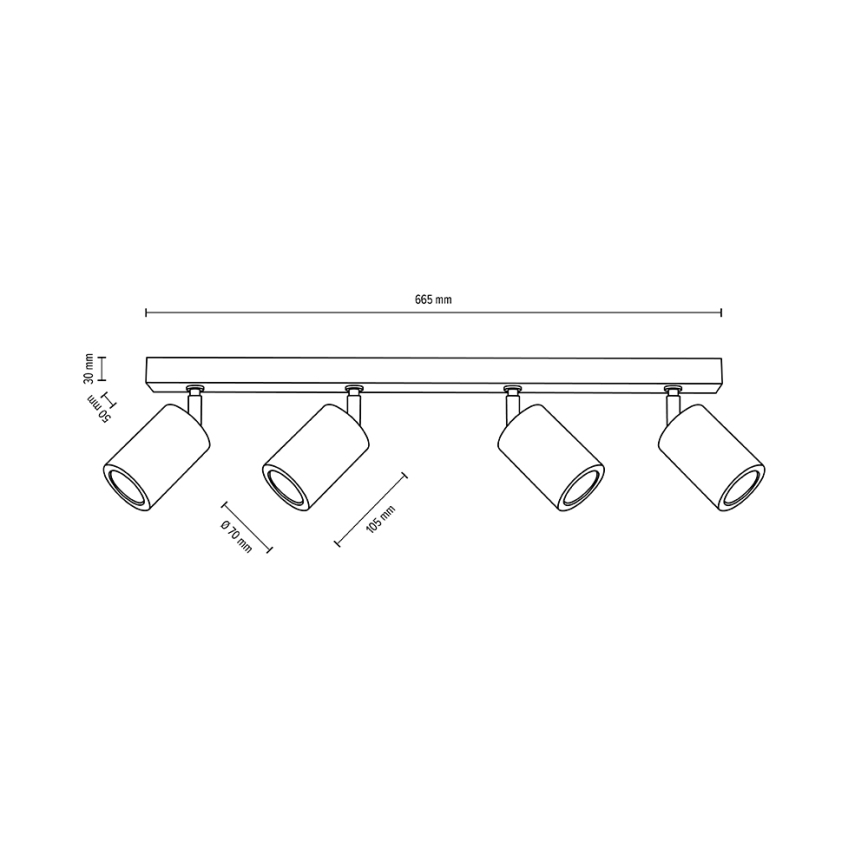 Foco LED de techo MATTI 4xGU10/5W/230V roble