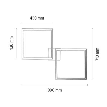 Plafón LED regulable RAMME 2xLED/24W/230V roble