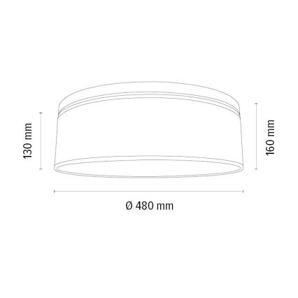 Plafón BENITA 2xE27/25W/230V diá. 48 cm color crema/roble