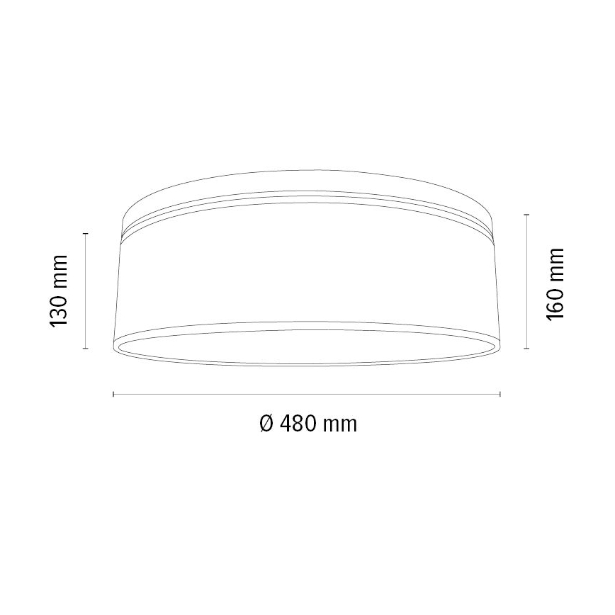 Plafón BENITA 2xE27/25W/230V diá. 48 cm color crema/roble