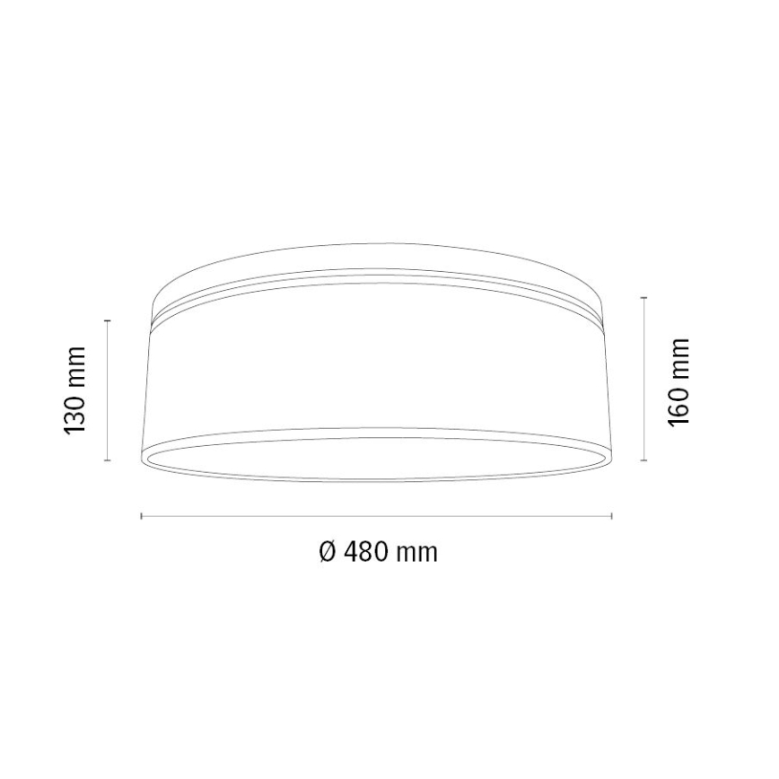 Plafón BENITA 2xE27/25W/230V diá. 48 cm blanco/roble
