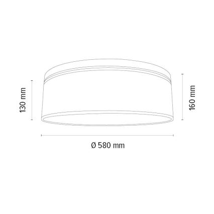 Plafón BENITA 4xE27/25W/230V diá. 58 cm color crema/roble