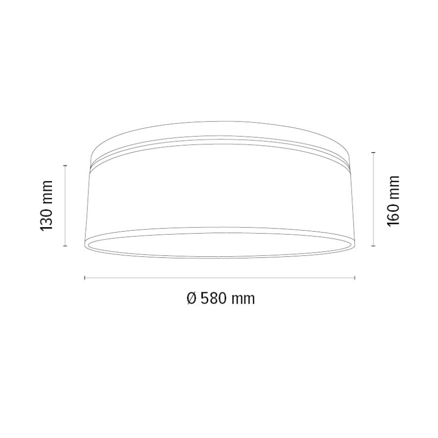 Plafón BENITA 4xE27/25W/230V diá. 58 cm color crema/roble