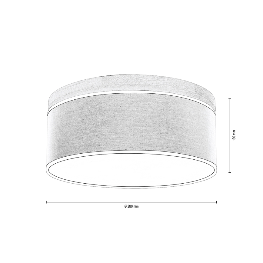 Lámpara de techo BOHO 2xE27/25W/230V, diámetro 38 cm, roble