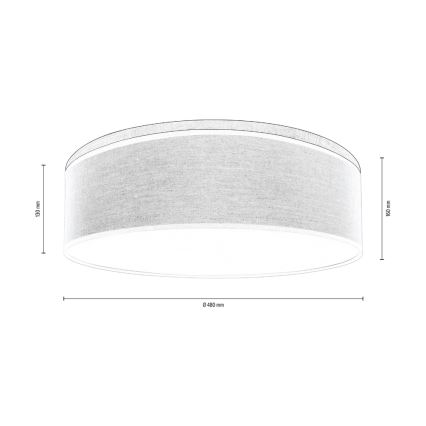 Plafón BOHO 3xE27/25W/230V diá. 48 cm roble