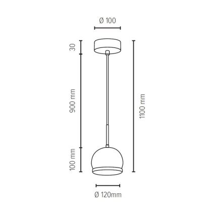 Lámpara LED colgante BALL WOOD 1xGU10/5W/230V roble mate