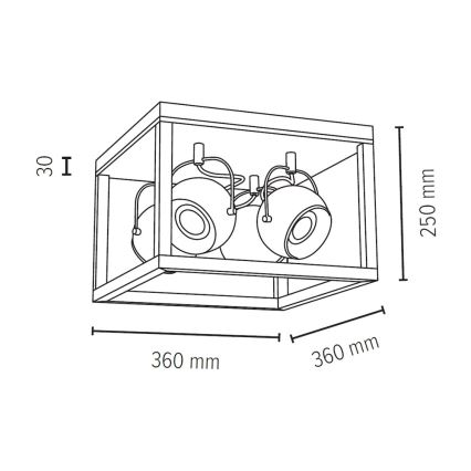 Plafón LED ROY 4xGU10/5W/230V roble mate