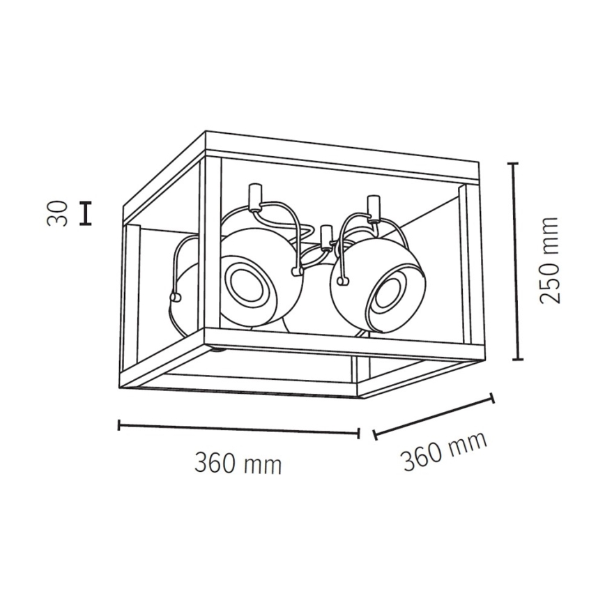 Plafón LED ROY 4xGU10/5W/230V roble mate