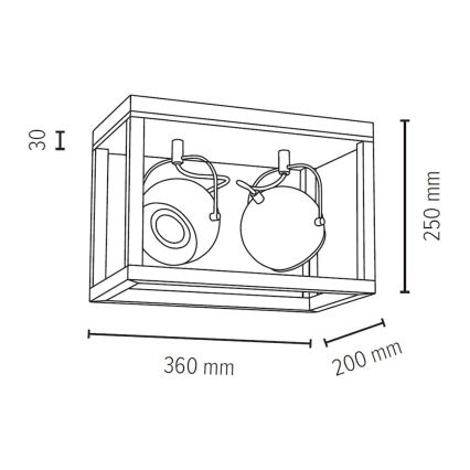 Plafón LED ROY 2xGU10/5W/230V roble mate