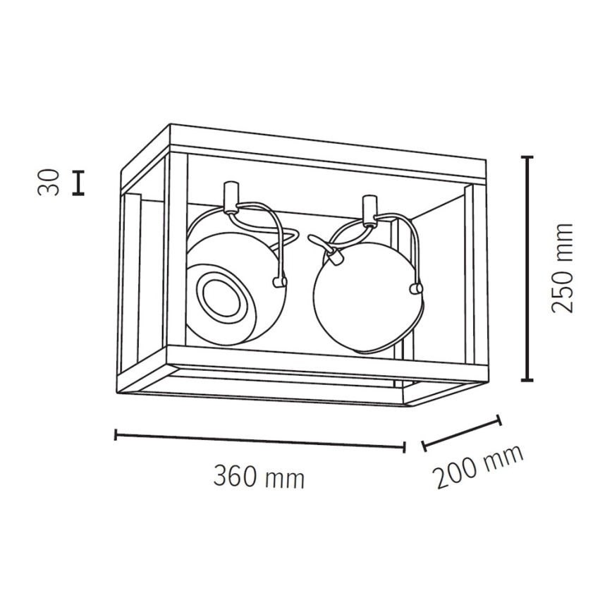 Plafón LED ROY 2xGU10/5W/230V roble mate
